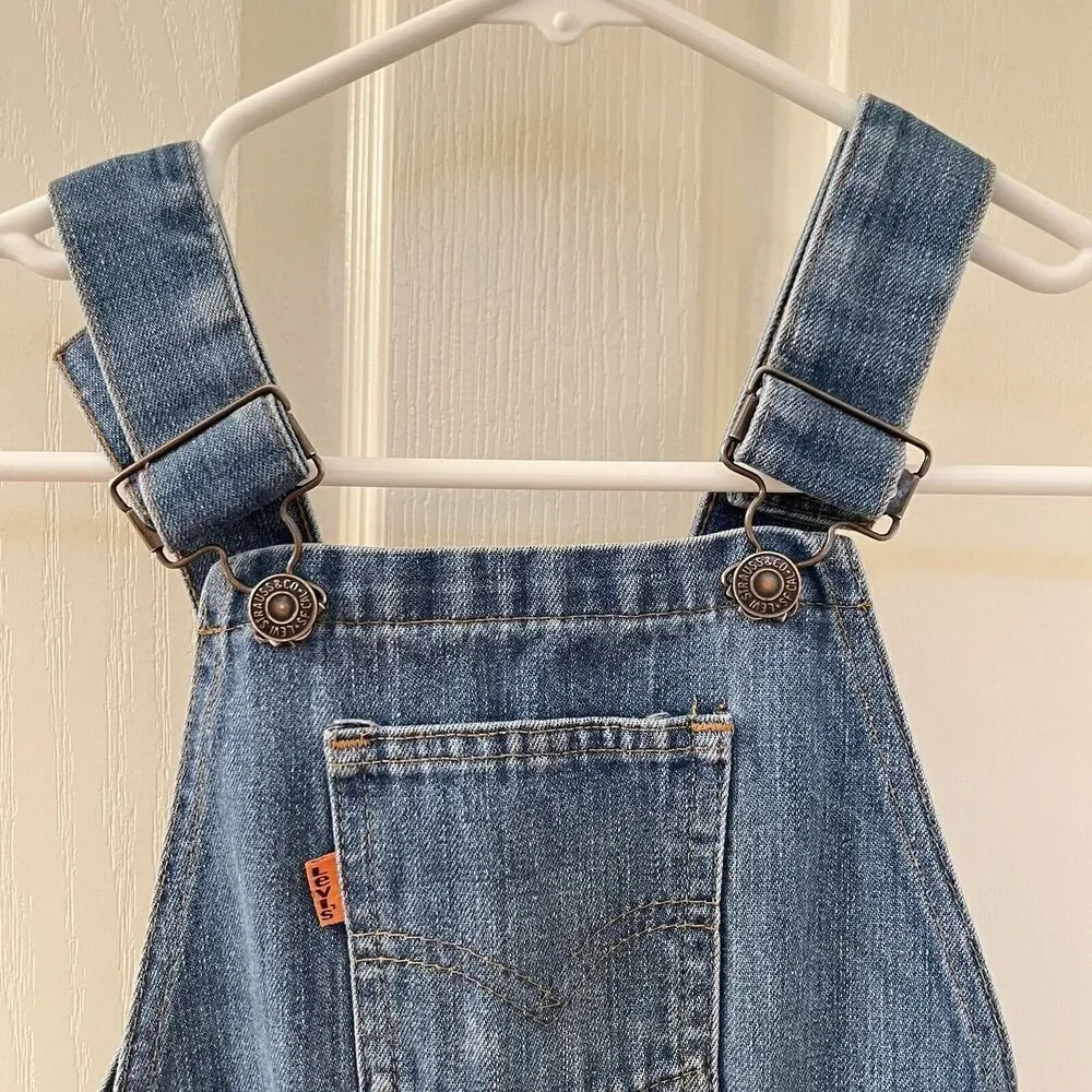 Vintage Levi's Orange Tab Denim Jean Overalls USA Kids Size 5
